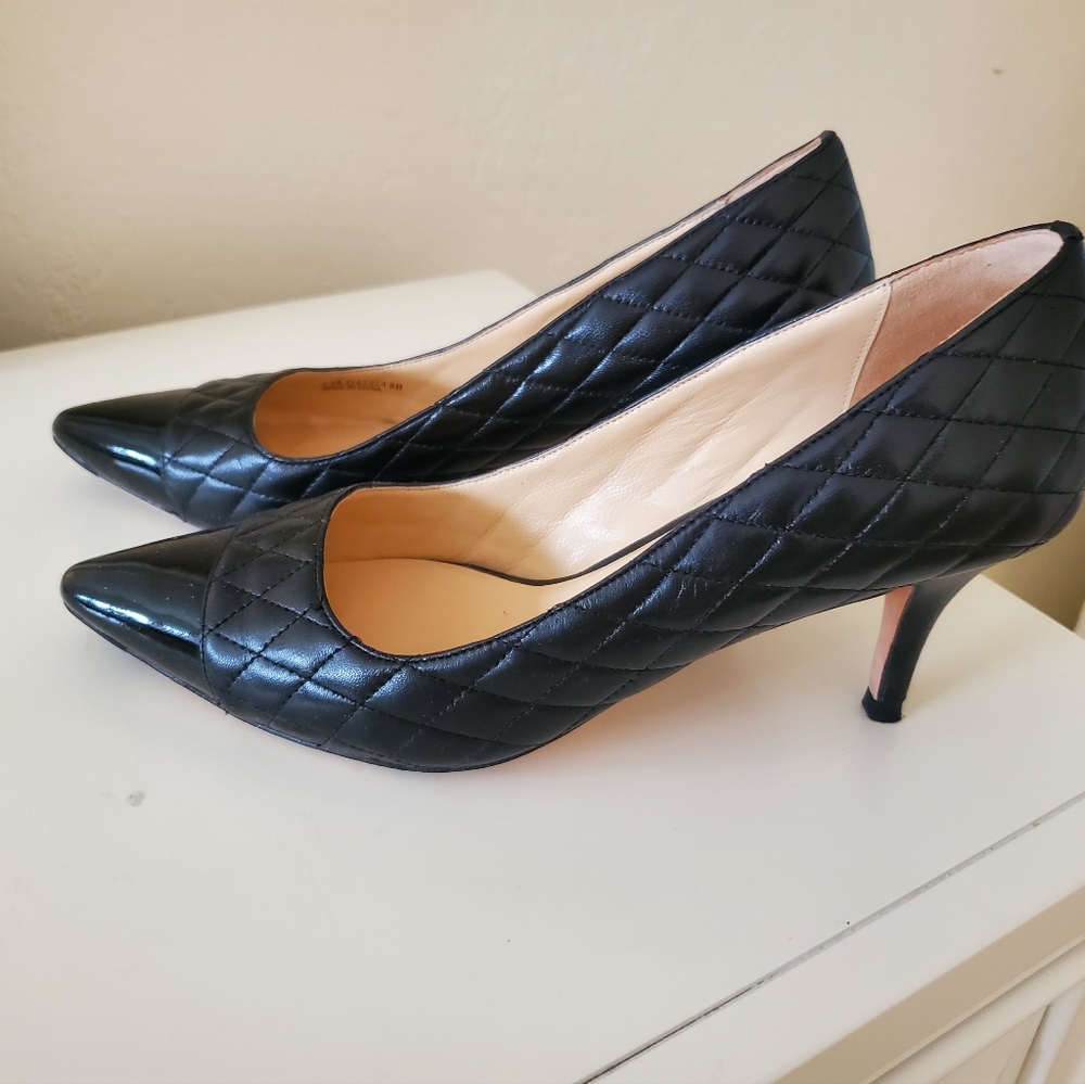 Elegant Black Quilted Women's Heels